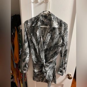 Black and white blouse